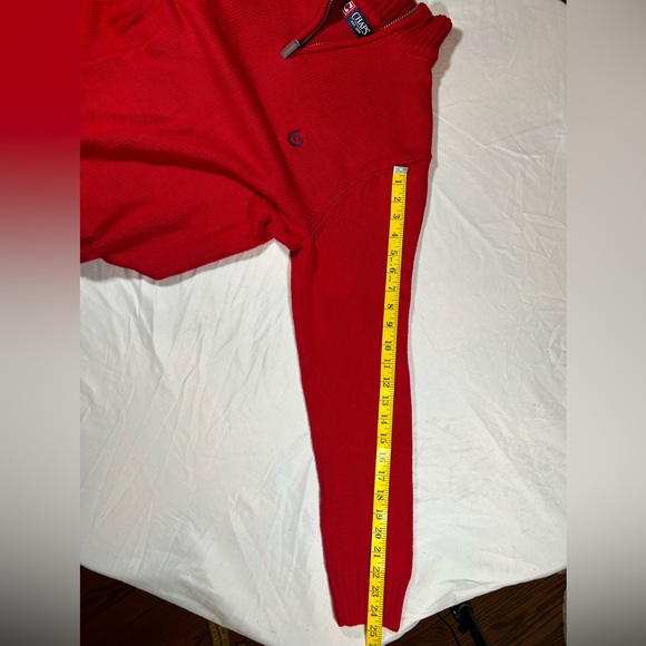 Chaps Men’s 1/4 Zip Mock Neck Sweater Red Medium - Picture 6 of 6